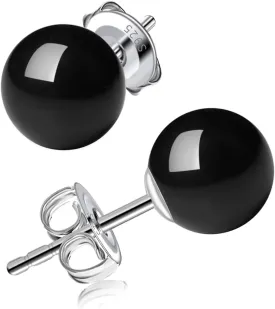 6/8/10/11mm Black Pearl Stud Earrings for Women - 925 Sterling Silver Hypoallergenic Earrings Jewelry Gift
