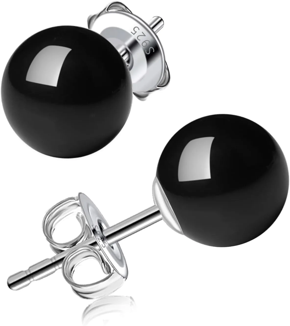 6/8/10/11mm Black Pearl Stud Earrings for Women - 925 Sterling Silver Hypoallergenic Earrings Jewelry Gift