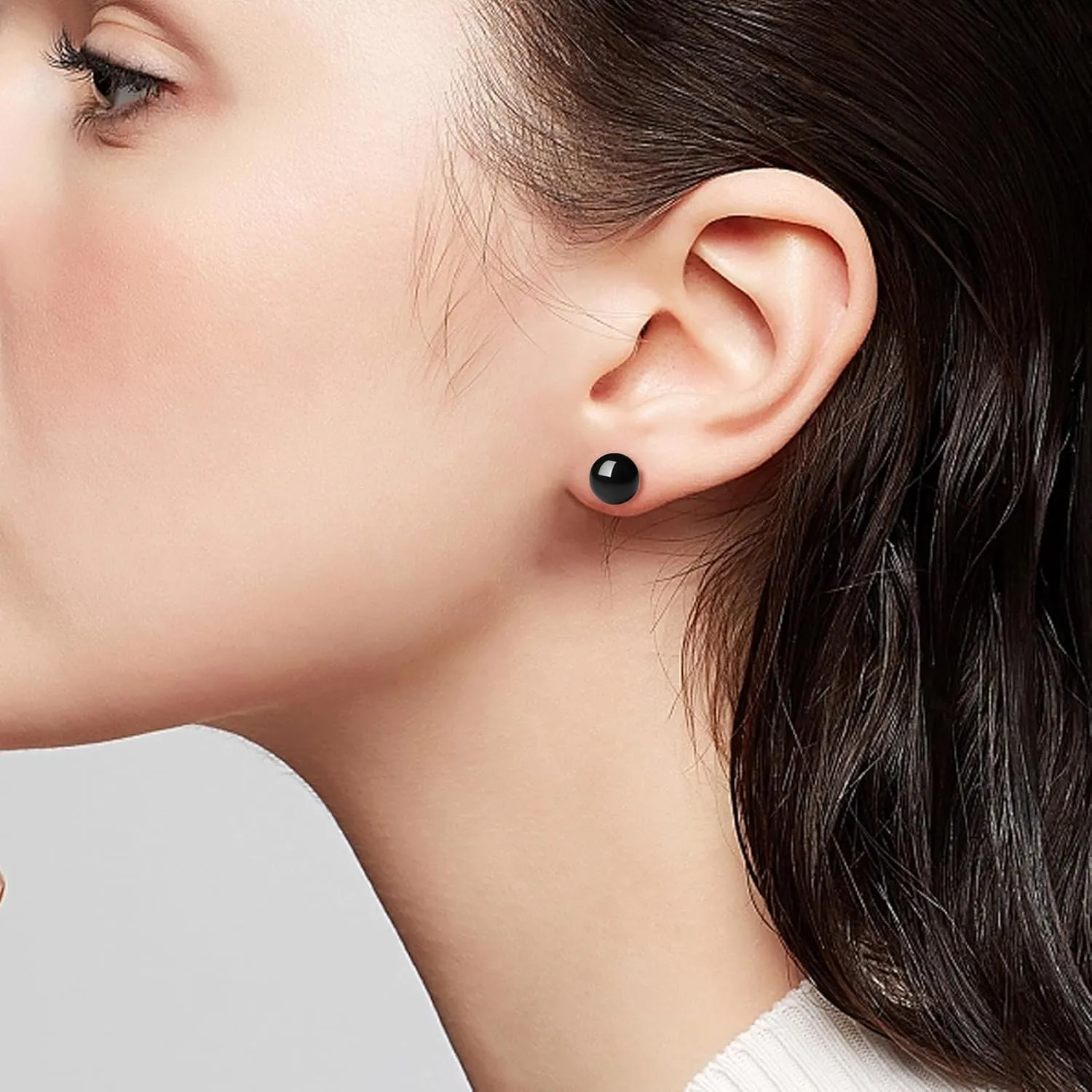 6/8/10/11mm Black Pearl Stud Earrings for Women - 925 Sterling Silver Hypoallergenic Earrings Jewelry Gift