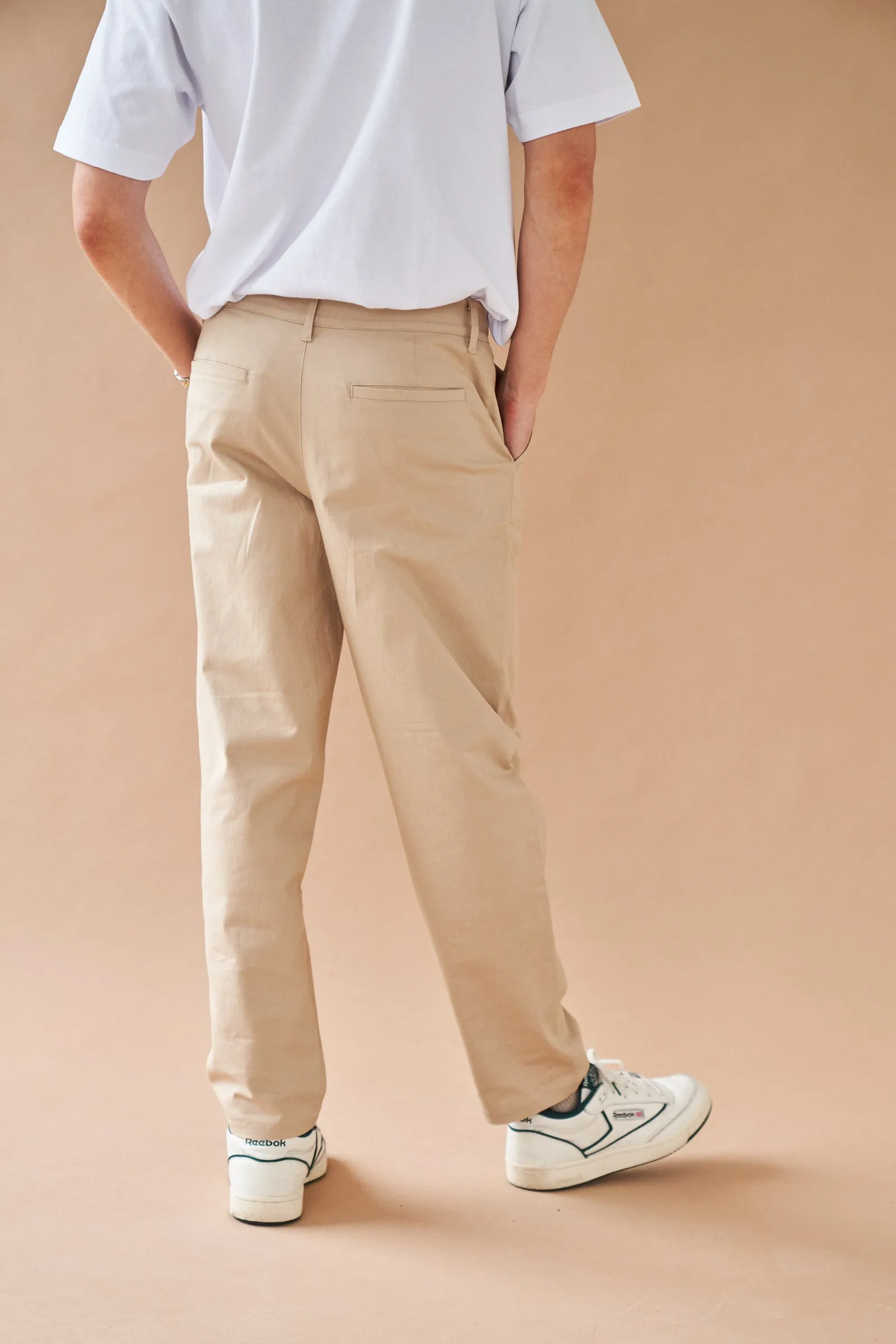 BEIGE TWILL STRAIGHT TROUSER