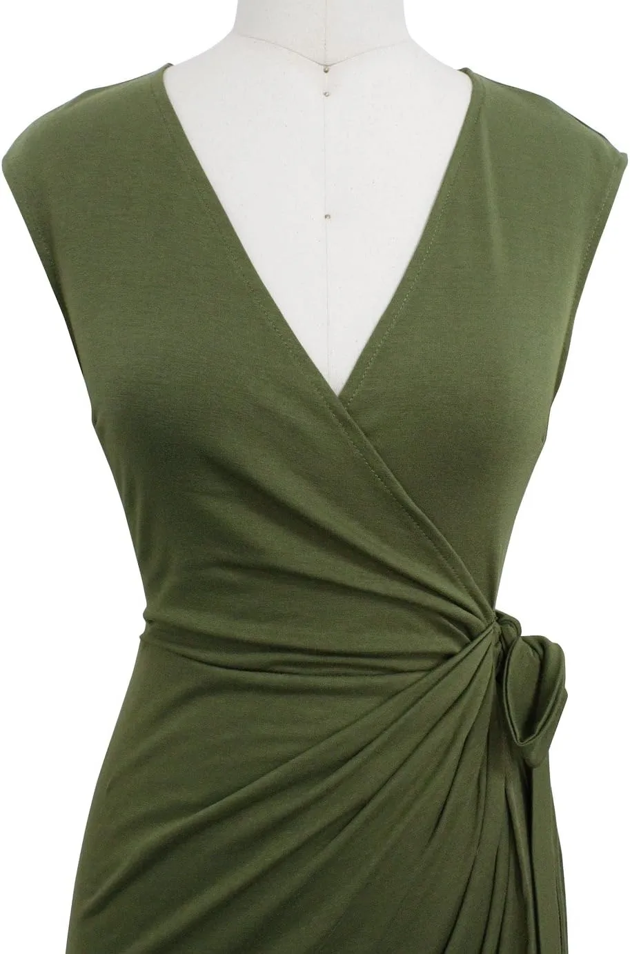Berydress Women's Vintage V-Neck Sheath Casual Party Work Faux Black Wrap Dress