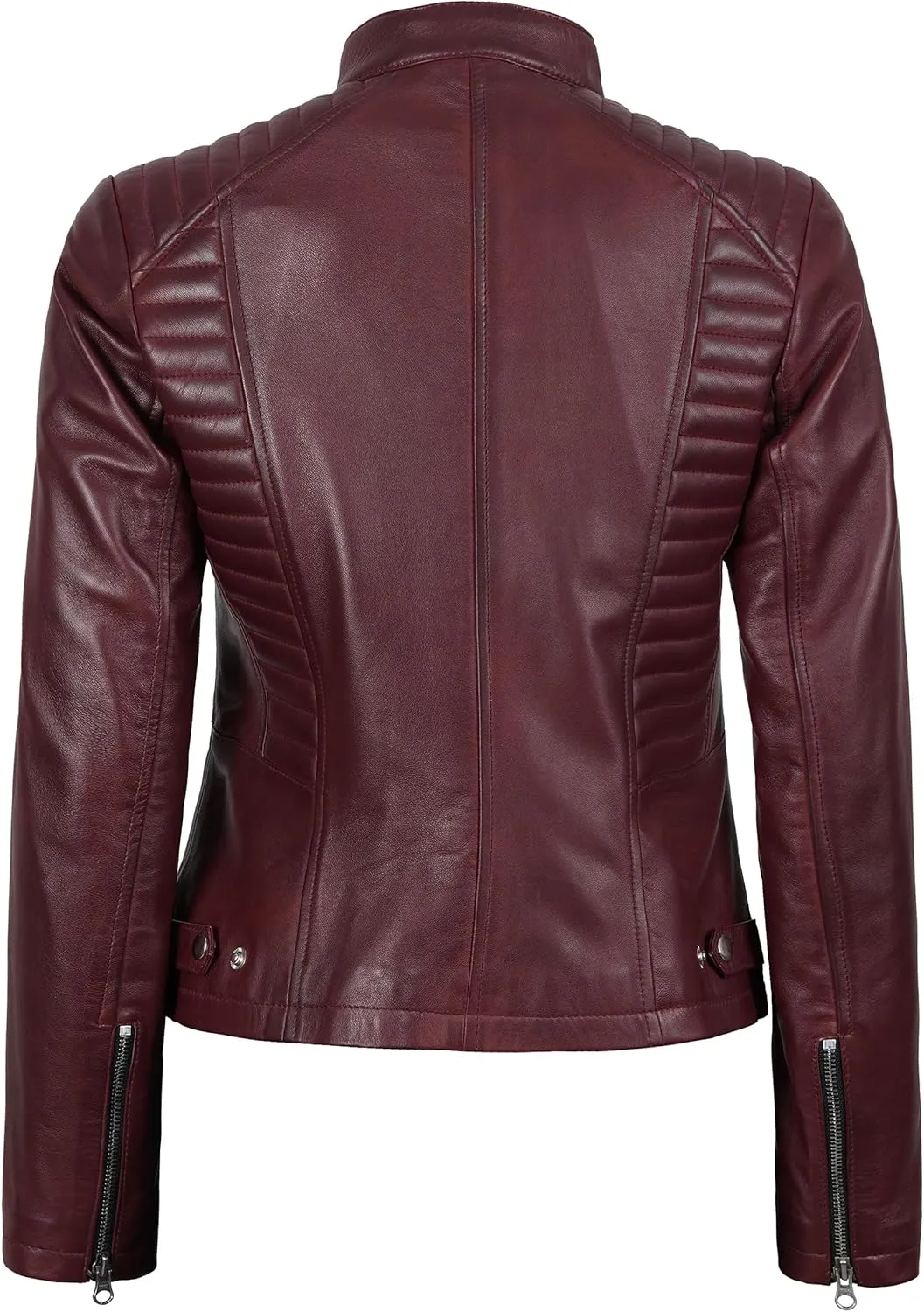 Decrum Leather Jacket Women - Casual Real Lambskin Womens Leather Jacket