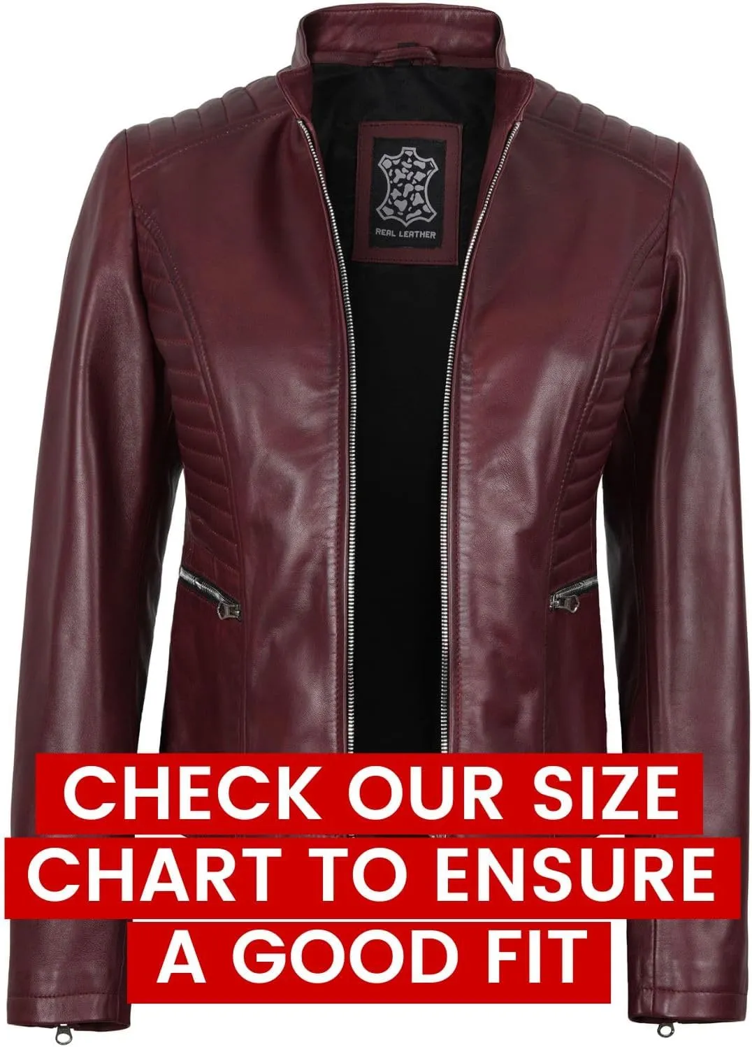 Decrum Leather Jacket Women - Casual Real Lambskin Womens Leather Jacket