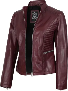 Decrum Leather Jacket Women - Casual Real Lambskin Womens Leather Jacket