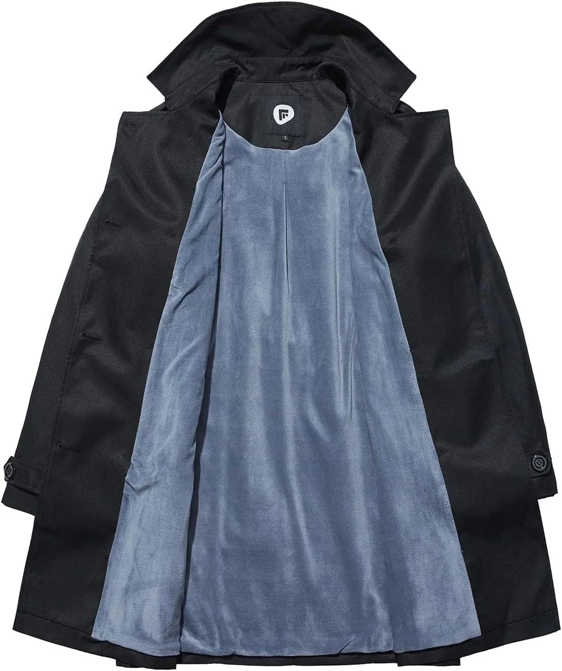 FARVALUE Women's Waterproof Trench Coat Winter Double Breasted Windbreaker Classic Belted Lapel Overcoat