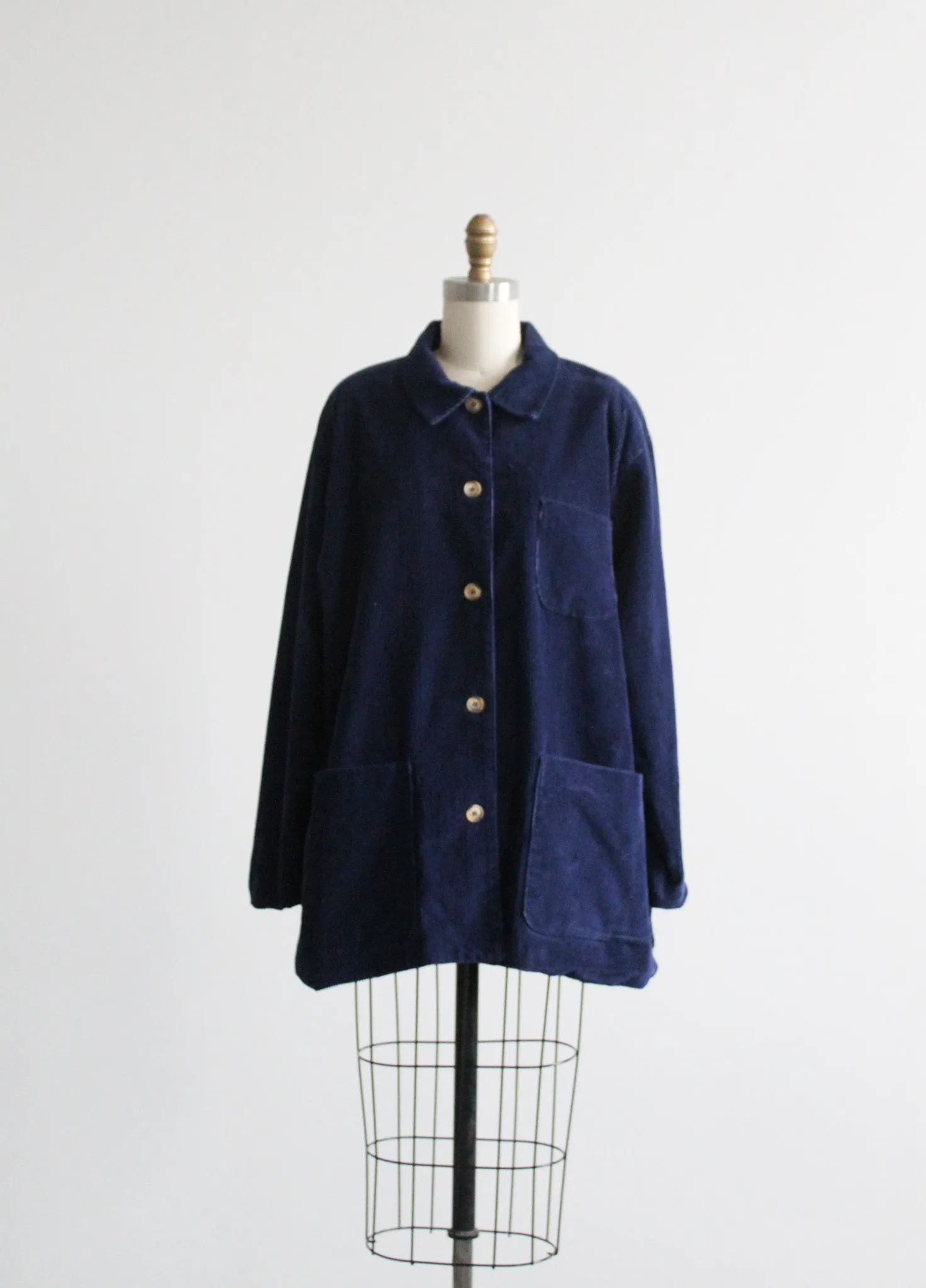 french blue corduroy chore coat