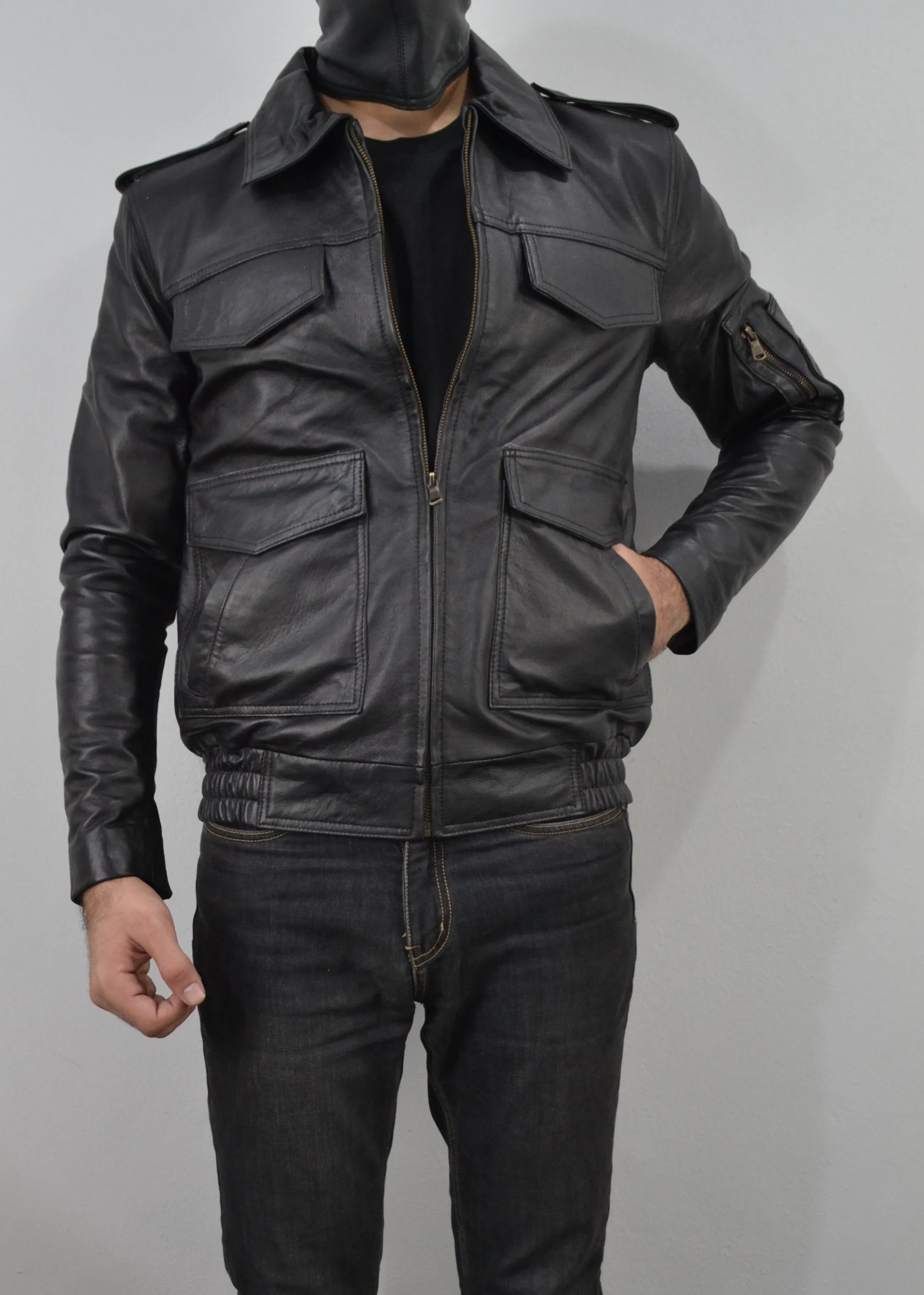 German Leather Police Jacket Deutsch Leather Jacket