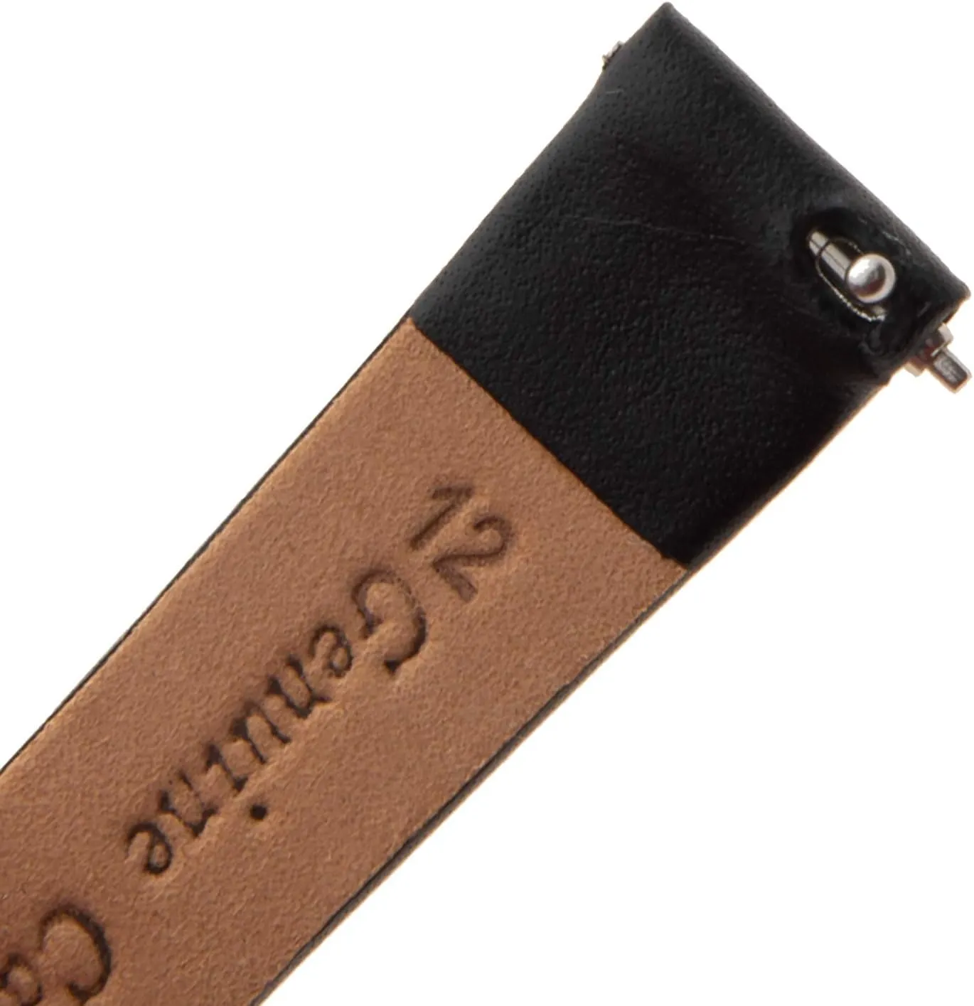 Gilden Ladies 10-14mm Quick Release Classic Calfskin Flat Black Leather Watch Band F60
