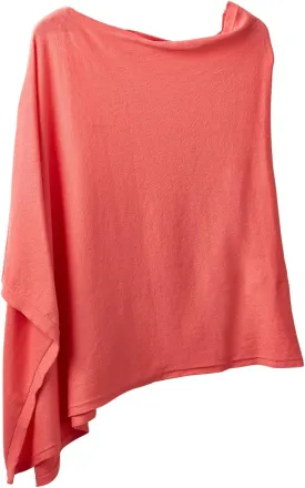 Hadley Wren Women's Classic Colorblock Everyday Cotton Poncho, Black Solid Solid