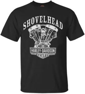 Harley-Davidson Men's T-Shirt, Shovelhead Engine Short Sleeve, Black 30294026