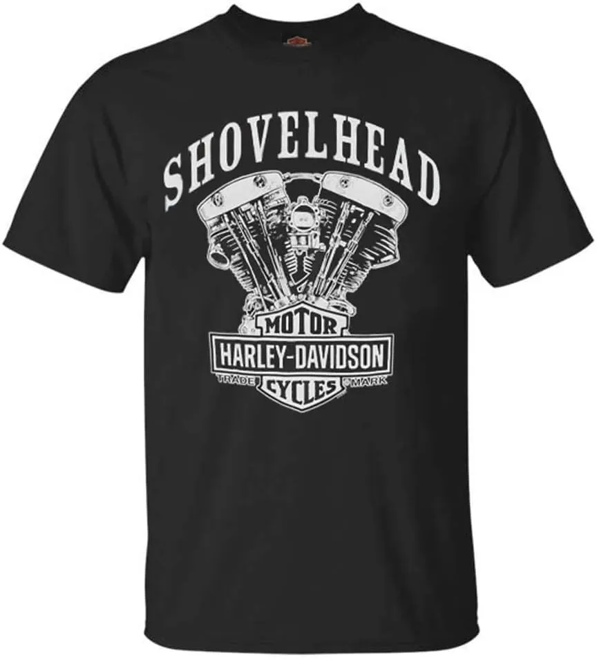 Harley-Davidson Men's T-Shirt, Shovelhead Engine Short Sleeve, Black 30294026