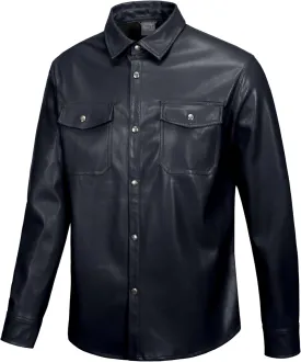 Little Donkey Andy Men's Leather Jacket Waterproof Stretch Faux Leather Jacket for Men Outwear Casual