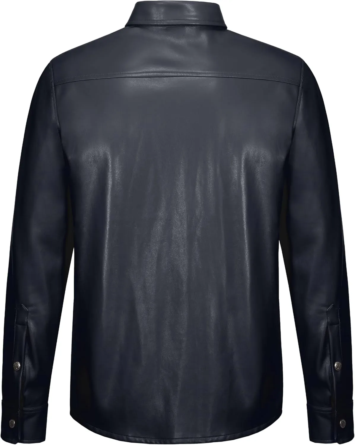 Little Donkey Andy Men's Leather Jacket Waterproof Stretch Faux Leather Jacket for Men Outwear Casual