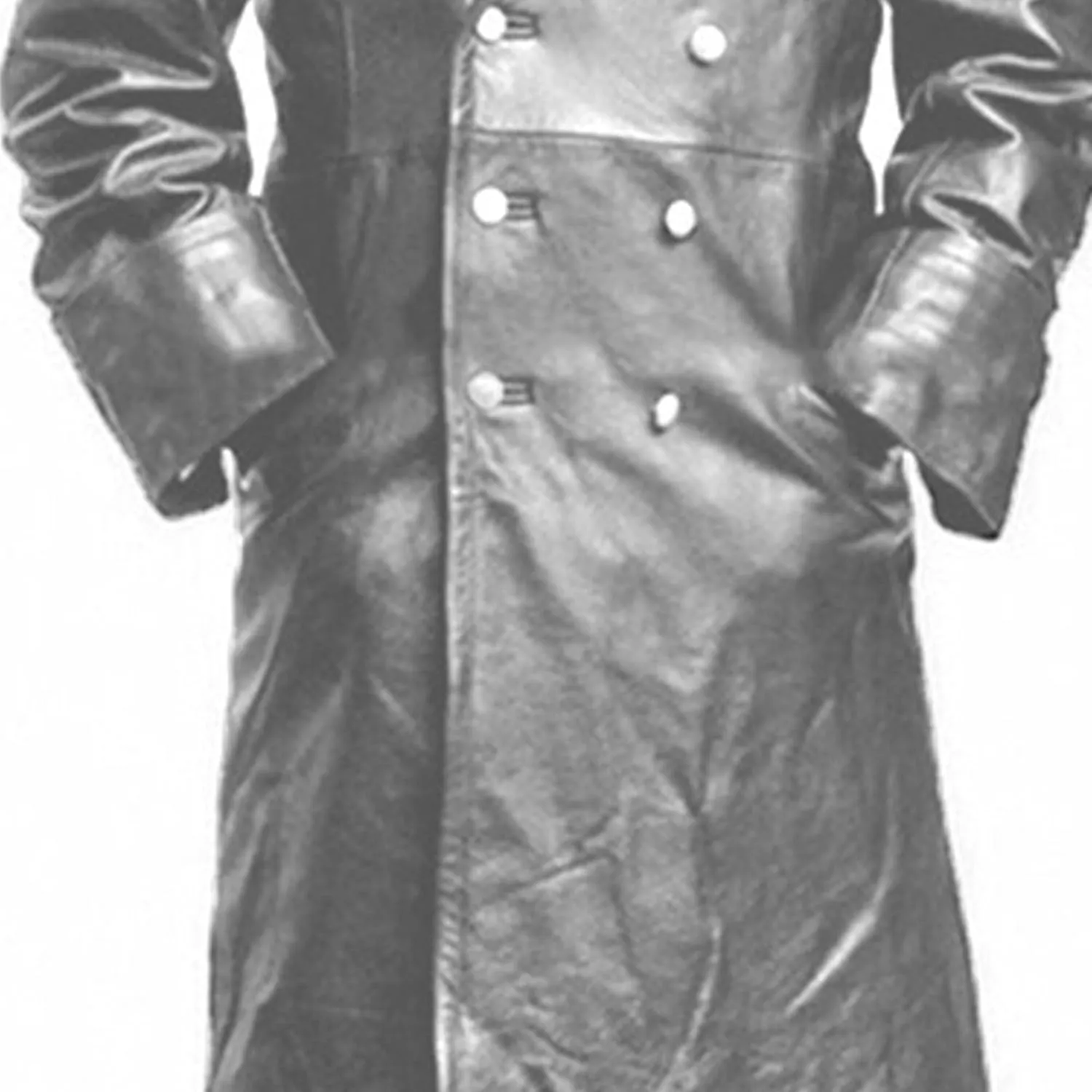 Mens Vintage Leather Jacket Long Trench Coat Full Length Fashion Faux Leather Overcoat Open Front Cardigan Jackets