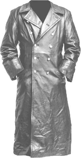 Mens Vintage Leather Jacket Long Trench Coat Full Length Fashion Faux Leather Overcoat Open Front Cardigan Jackets