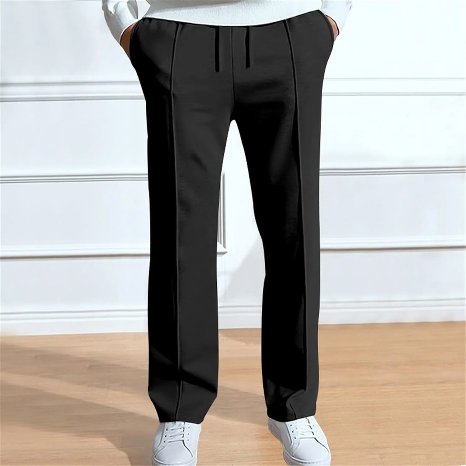 Men'sSweatpants Casual Straight Leg Elastic Waist Joggers Outdoor Jogging Yoga Dress Pants for Men with Pockets