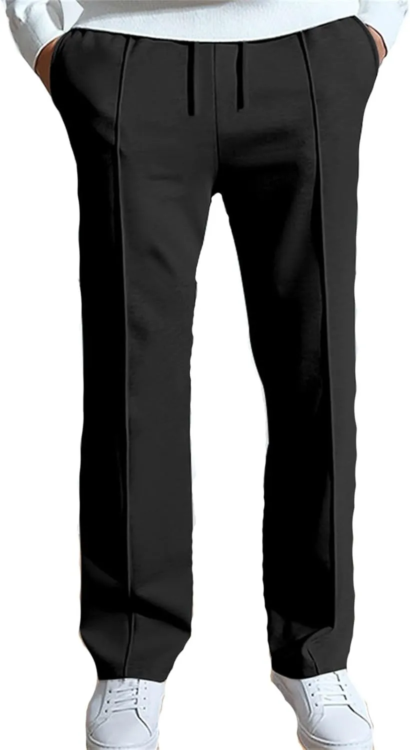 Men'sSweatpants Casual Straight Leg Elastic Waist Joggers Outdoor Jogging Yoga Dress Pants for Men with Pockets