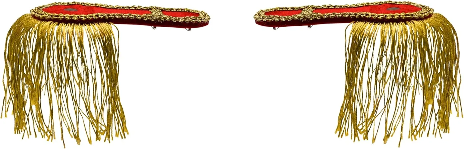 Nicky Bigs Novelties Ringmaster Black Shoulder Epaulettes Gold Fringe Boards Costume Accessories