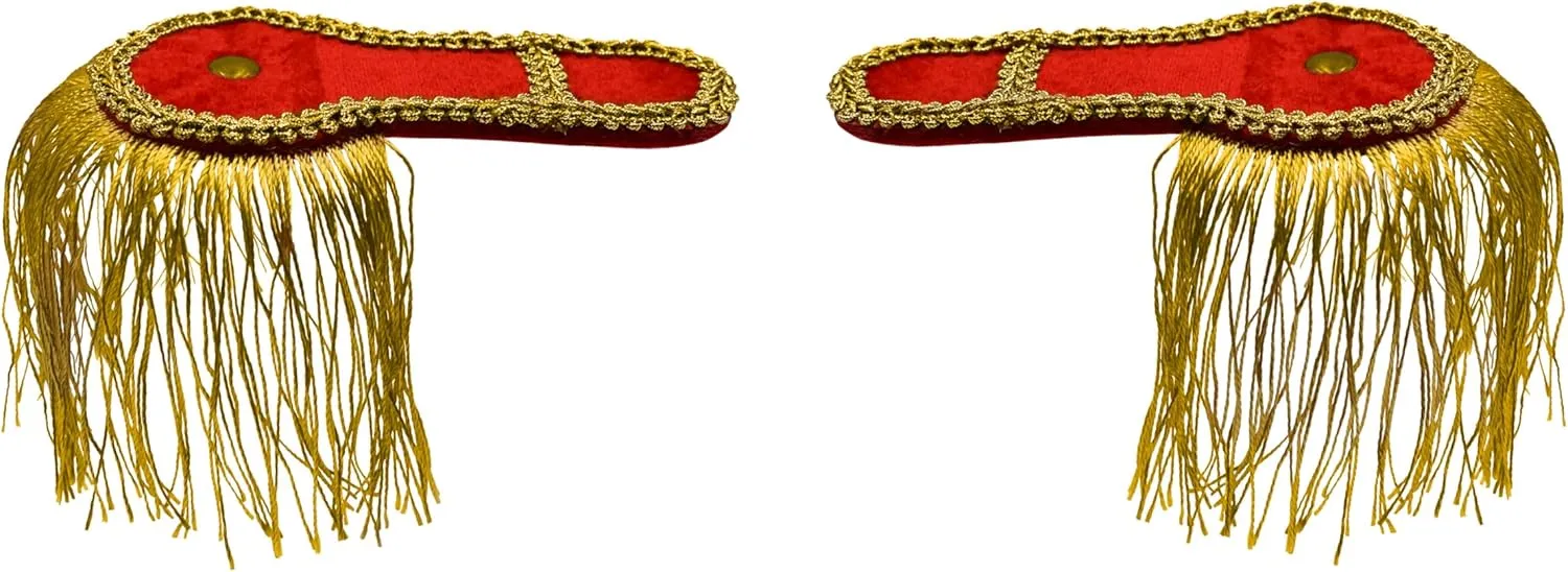 Nicky Bigs Novelties Ringmaster Black Shoulder Epaulettes Gold Fringe Boards Costume Accessories