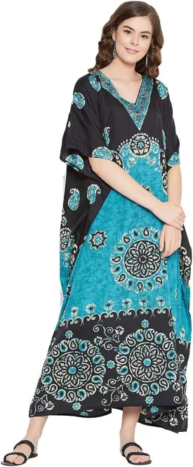 Oussum Plus Size Kaftan for Women Polyester Summer Caftan Swimwear Cover Ups Maxi Beach Dress