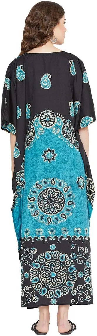 Oussum Plus Size Kaftan for Women Polyester Summer Caftan Swimwear Cover Ups Maxi Beach Dress