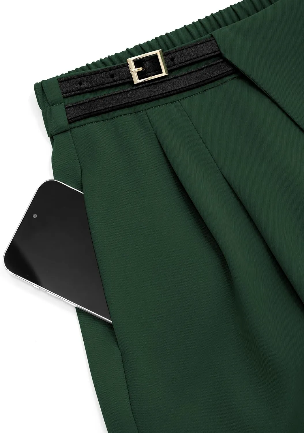 PRETTYGARDEN Women's Wide Leg Dressy Pants High Waisted Fashion Business Casual Work Office Trousers Palazzo Pant