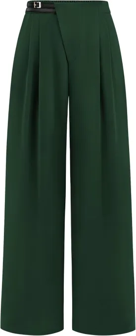 PRETTYGARDEN Women's Wide Leg Dressy Pants High Waisted Fashion Business Casual Work Office Trousers Palazzo Pant