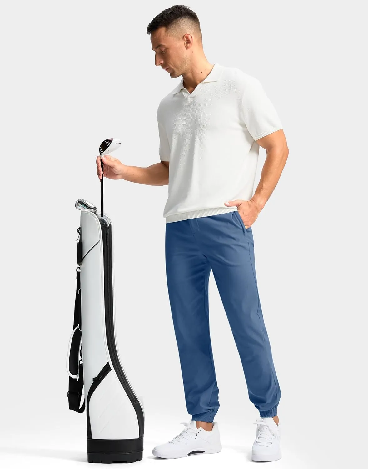Soothfeel Men's Joggers Pants Stretch Golf Joggers 4 Pockets Slim Fit Work Dress Sweatpants Casual Athletic Travel Golf Pants