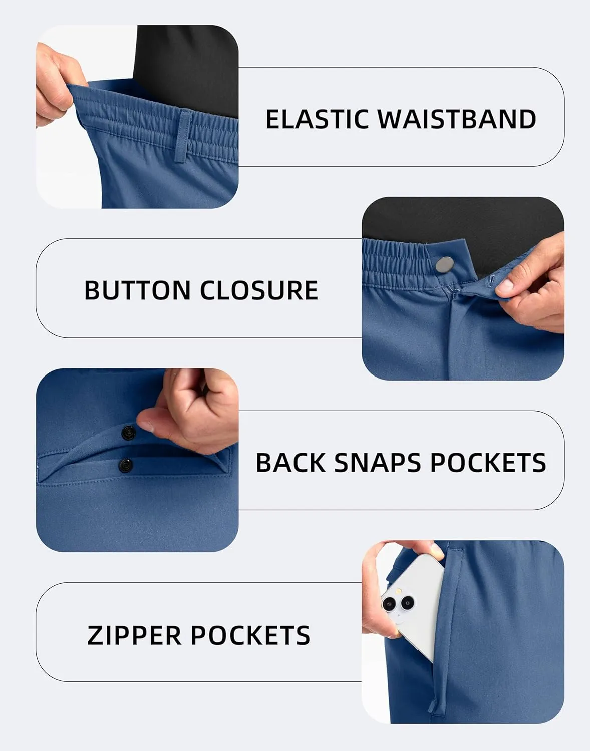 Soothfeel Men's Joggers Pants Stretch Golf Joggers 4 Pockets Slim Fit Work Dress Sweatpants Casual Athletic Travel Golf Pants