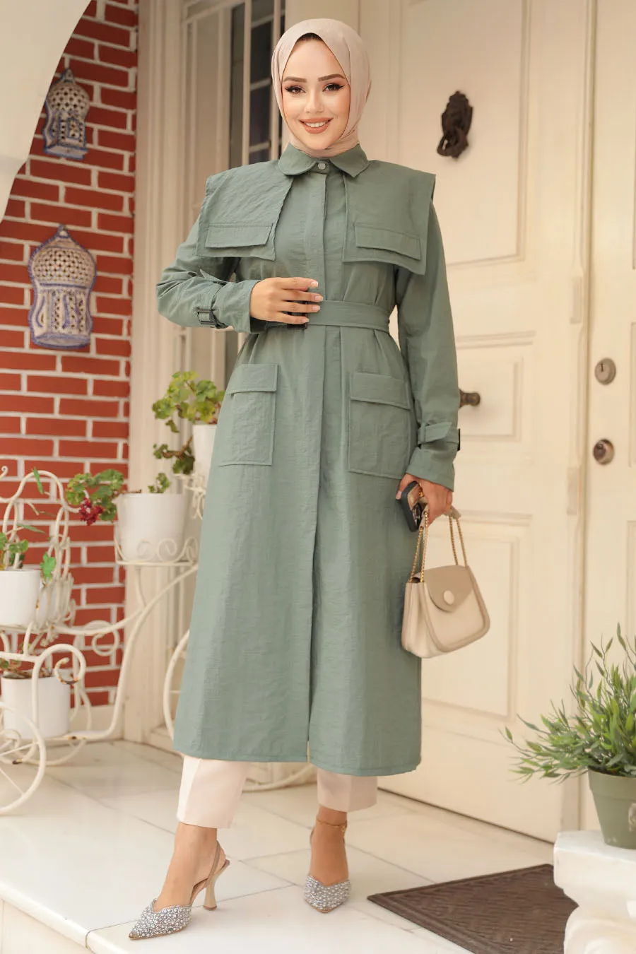 Elegant Molly Modest Full-Length Trench Coat