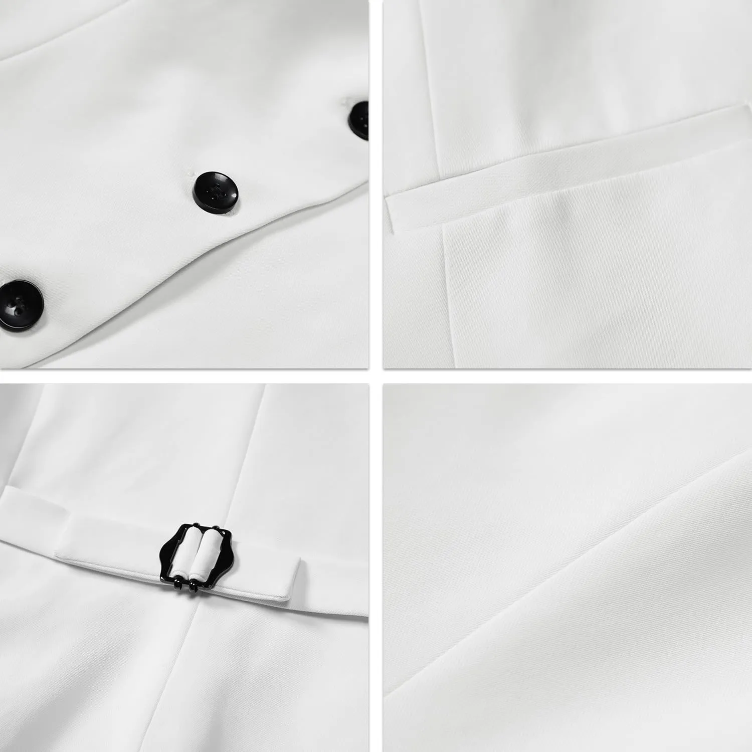 V VOCNI Women's Fully Lined 4 Button V-Neck Economy Dressy Suit Vest Waistcoat