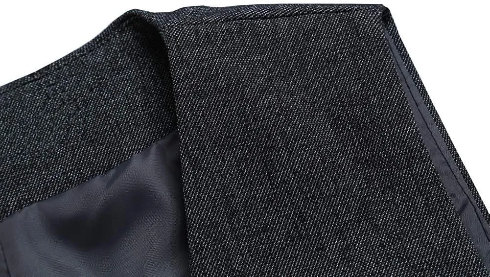 V VOCNI Women's Fully Lined 4 Button V-Neck Economy Dressy Suit Vest Waistcoat