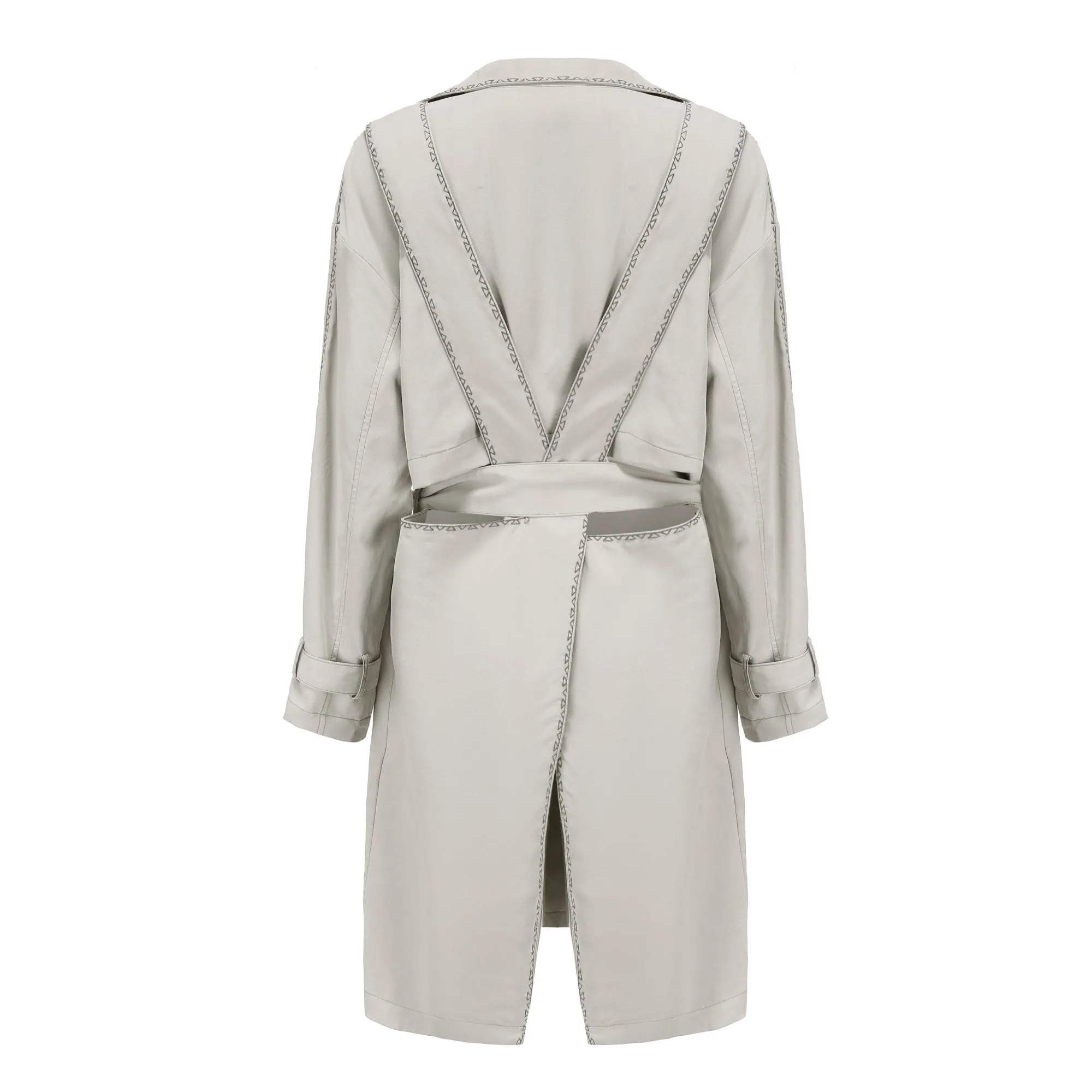 Women Trench Coat - Light Grey
