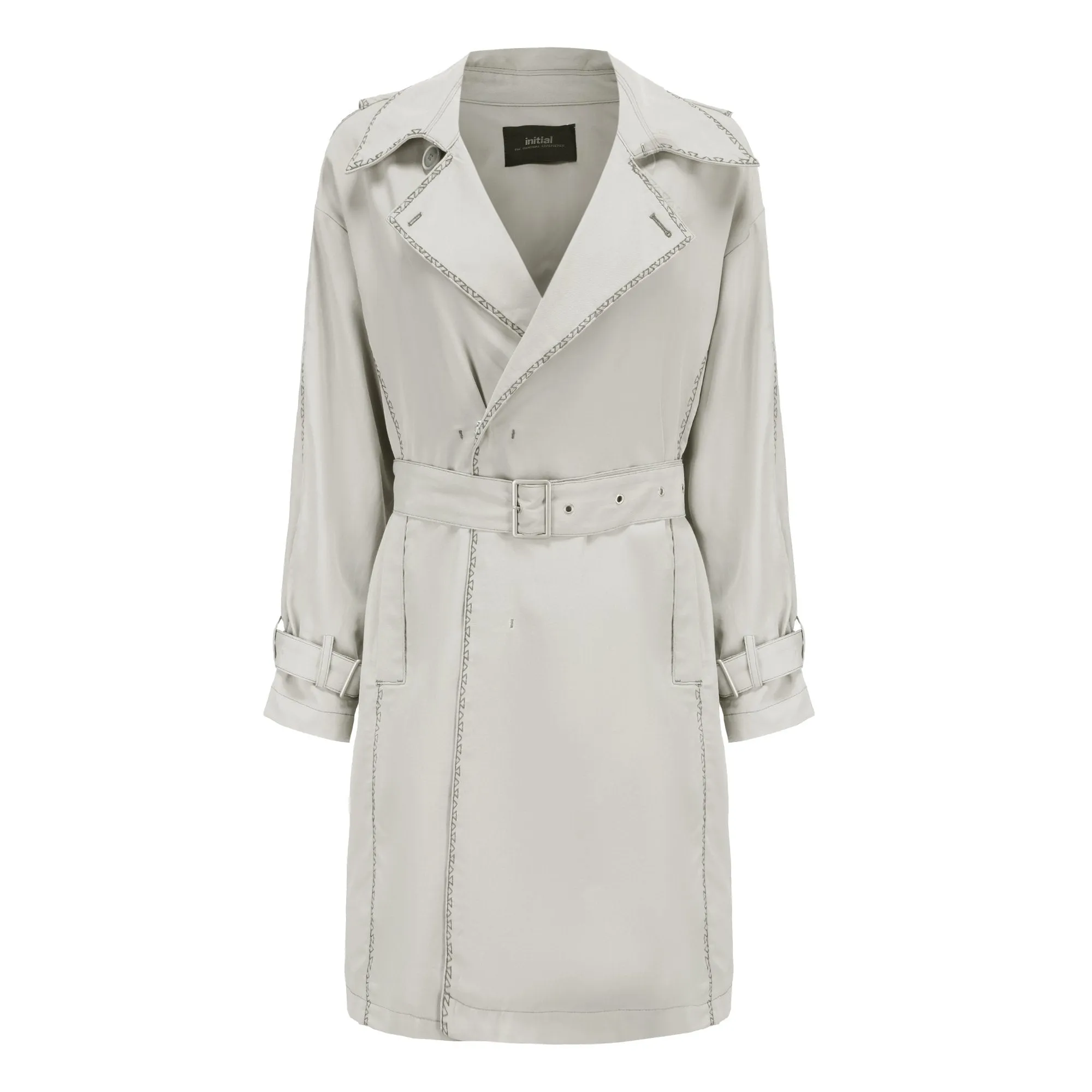 Women Trench Coat - Light Grey