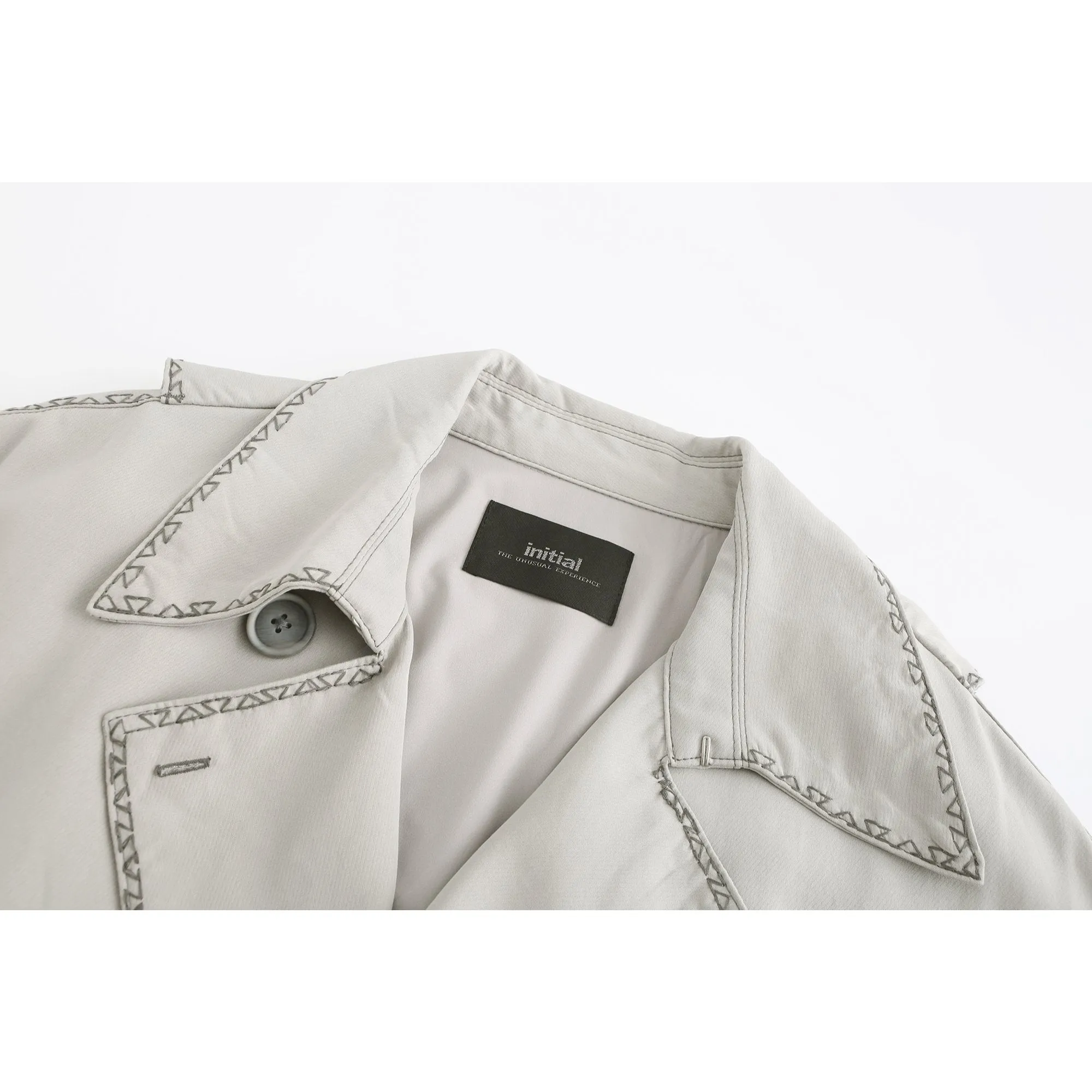 Women Trench Coat - Light Grey
