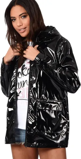 Women Vinyl PARKA, PVC Raincoat, Vinyl Eco Trench Coat Jacket