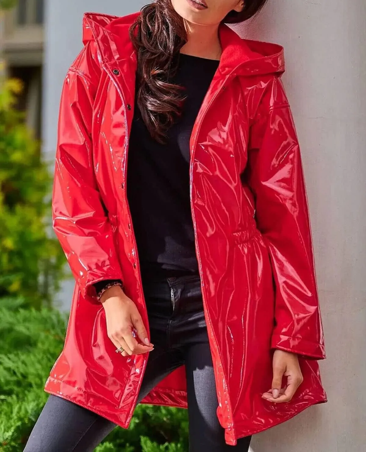 Women Vinyl PARKA, PVC Raincoat, Vinyl Eco Trench Coat Jacket