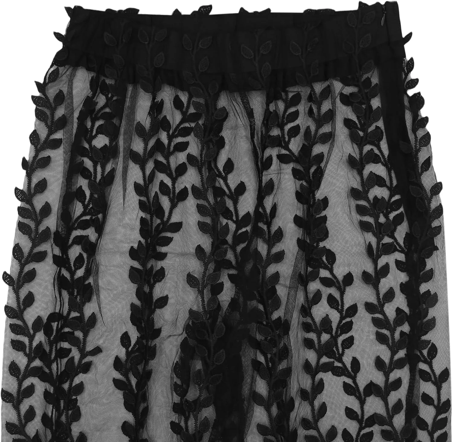 Women's Sexy See Through Sheer Mesh Pants Lace Transparent Straight Wide Leg Pants