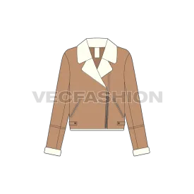 Women's Sherpa Fleece Leather Jacket