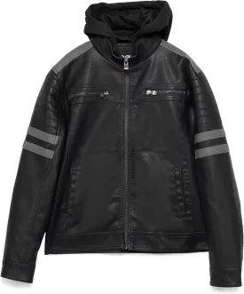 X RAY Teen Faux Leather Jacket for Fall & Winter (S - XL), Kids Outerwear Coat, Motorcycle PU Leather Jacket for Boys